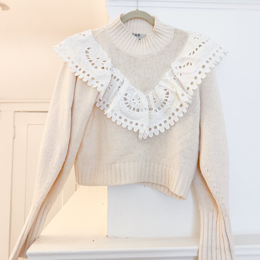 Sea New York Santos Sweater - Ivory Cream White S/Small